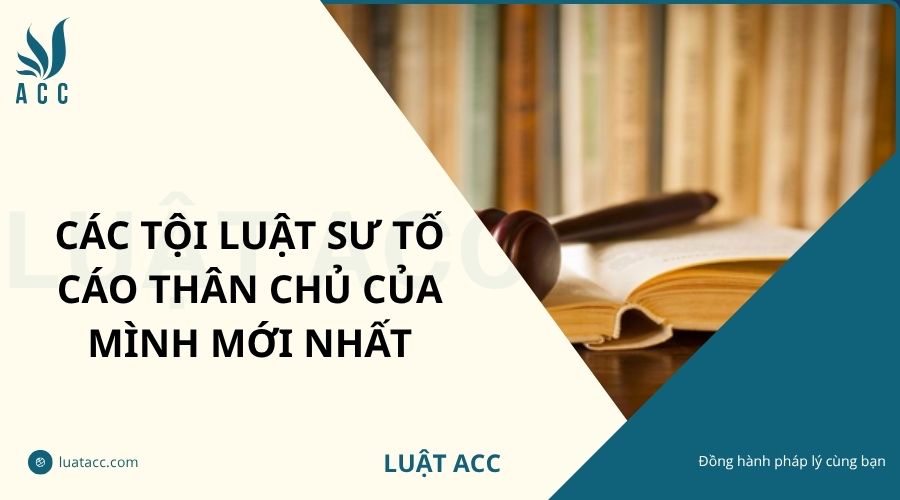 Các tội luật sư tố cáo thân chủ của mình mới nhất