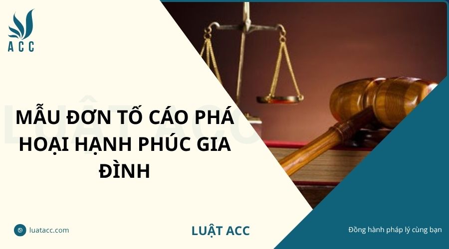 Mẫu đơn tố cáo phá hoại hạnh phúc gia đình