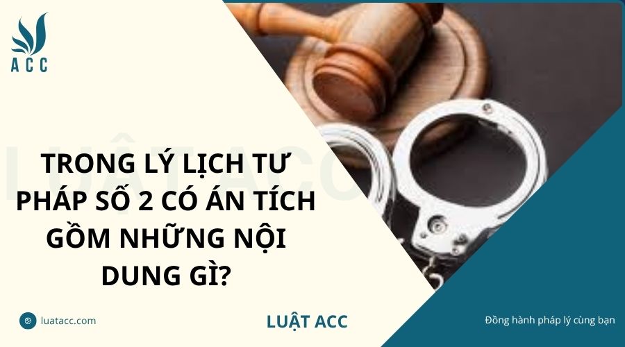 Trong lý lịch tư pháp số 2 có án tích gồm những nội dung gì?