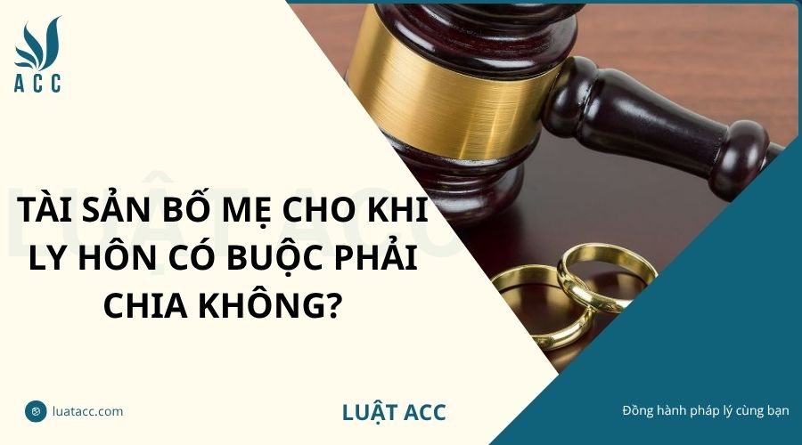 Tài sản bố mẹ cho khi ly hôn có buộc phải chia không?