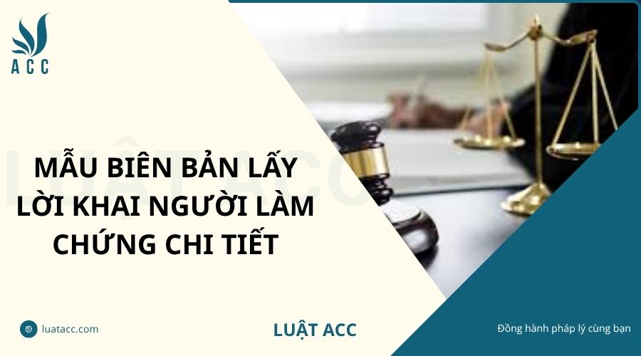 Mẫu biên bản lấy lời khai người làm chứng chi tiết