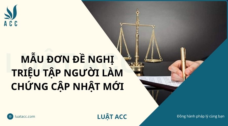 Mẫu đơn đề nghị triệu tập người làm chứng cập nhật mới