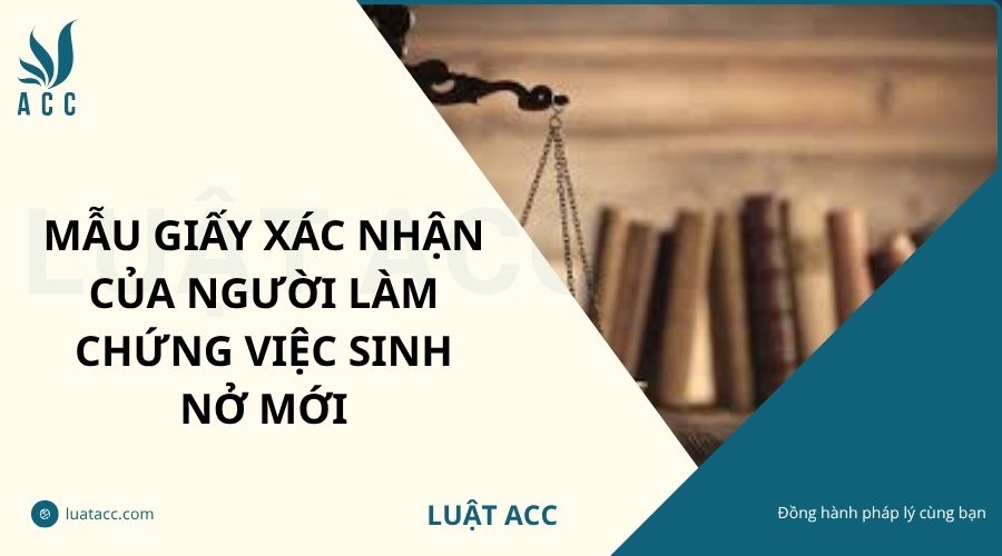 Mẫu giấy xác nhận của người làm chứng việc sinh nở mới