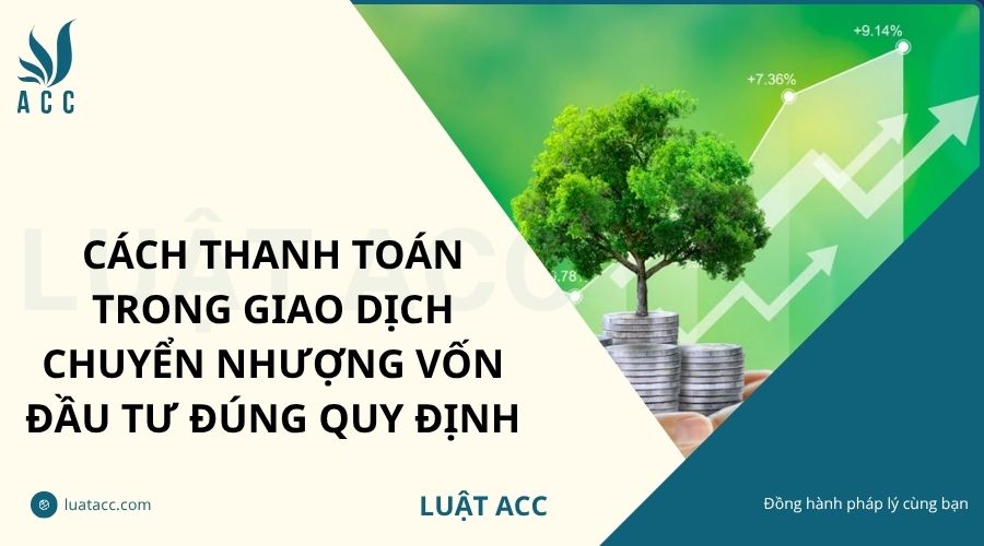 Cách thanh toán trong giao dịch chuyển nhượng vốn đầu tư đúng quy định